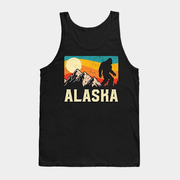 Alaska Bigfoot Sasquatch Mountains Retro Hiking Tank Top by TheBeardComic